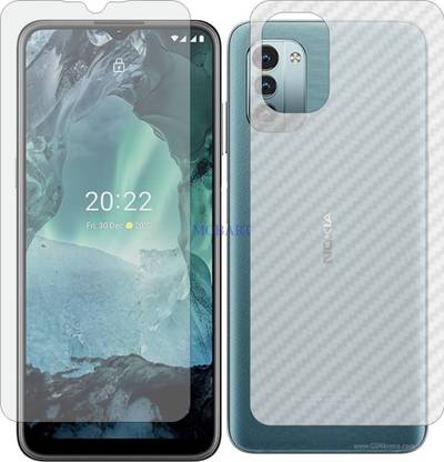 MOBART Front and Back Tempered Glass for NOKIA G21 TA1418 (Front Matte Finish & Back 3d Carbon Fiber)