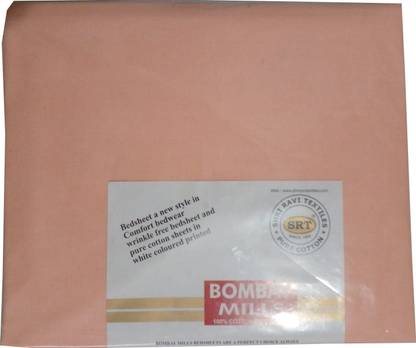 SRT Cotton Single Flat 120 TC Solid Bedsheet