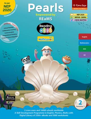 Pearls Empowered by ReaMS Grade 2 Semester 1 & 2 | English | Maths | EVS | GK | Reading Eggs | Practice & Worksheets | Pearls Books Set For Class 2