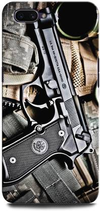 GRAFIQE Back Cover for Realme C1 GUN, PISTOL, ARMY, WEAPON, REVOLVER, MILITARY