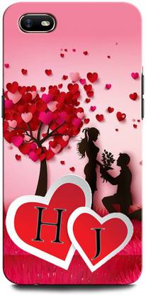 GRAFIQE Back Cover for Realme C2 HJ, H LOVE J, J LOVE H, H LETTER, J LETTER, HJ NAME