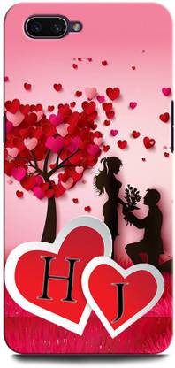 GRAFIQE Back Cover for Realme C1 HJ, H LOVE J, J LOVE H, H LETTER, J LETTER, HJ NAME