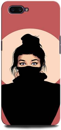 GRAFIQE Back Cover for Realme C1 MASK GIRL, ANIME, CUTE GIRL, ALONE GIRL