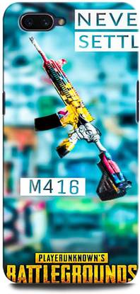 GRAFIQE Back Cover for OPPO A3s PUBGM416, ARMY, BADMASHBOY, GUN, FREEFIRE, JUEGO, GUN, METAL