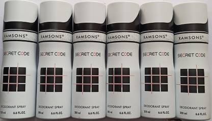 RAMSONS Secret Code Deodorant Combo Pack of 6 (200ml X6) Body Spray  -  For Men & Women