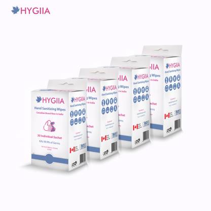 HYGIIA Hand Sanitizing Wipes 30 Individual Hand Sanitizer Pouch