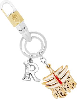 KYP Fashion Shiv Shankar Bholenath Mahadev Mahakal Alphabet R Pendant White Keyring Key Chain