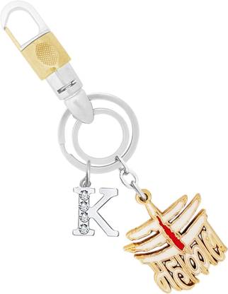 KYP Fashion Shiv Shankar Bholenath Mahadev Mahakal Alphabet K Pendant White Keyring Key Chain
