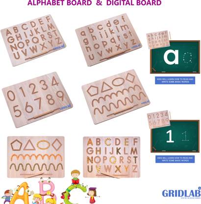 Gridlab 26 Alphabet Capital And Small, 0 To 9 Number and 6 Type of Curve Patten Skillset