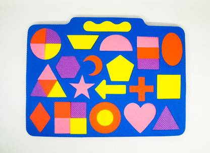MIND AND MORE Eva foam multicolor shapes puzzle slate, interlocking puzzle for kids