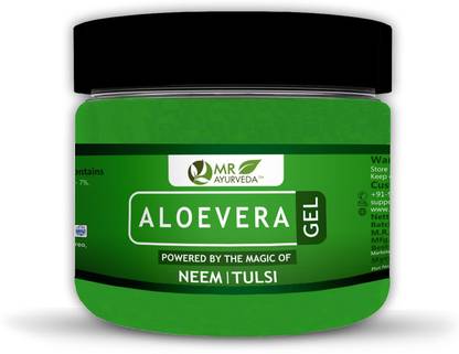 MR Ayurveda 100% Natural Aloe Vera Gel with Neem & Tulsi | Aloe Vera Gel for Hair | Skin