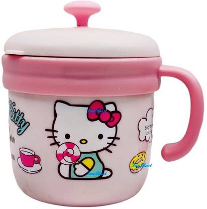 फंब्लास्ट Cat Stainless Steel Emboss Hot & Cold Coffee / Milk/ Tea स्टेनलेस स्टील मग