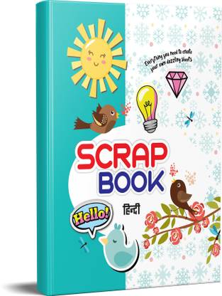 Hindi Scrapbook Activity Book For Kids | Summer Fun | A4 Size Approx | Multicolour Pages Unruled & Ruled Colorful Paper Sheets For Projects, School, DIY Art And Craft | Scrapbook Ideas