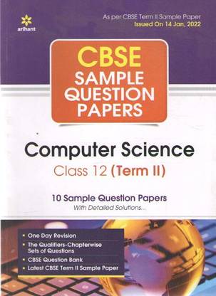 Arihant Cbse Sample Question Paper Computer Science Class-12 (Term-2)