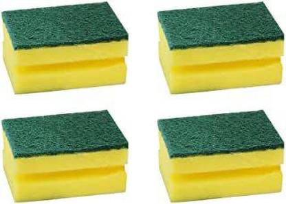 AK GROUP Normal Scrubber Scrub Pad Green And Yellow Scrub (Pack Of 8) Scrub Sponge