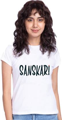 ARYA Printed Women White T-Shirt