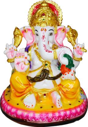 vinayakmoorti Ganesh Murti For Home Marble Ganesh Idol Ganesh Statue Height 8 Inch Decorative Showpiece  -  20 cm