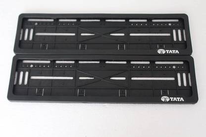 Auto Oprema Car Number Plate Frame Set of Two Fit To All TATA Models (Front and Back) | Car Number Plate