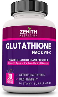 Zenith Nutrition Nutrition Glutathione, NAC & Vitamin-C � 30 Nos Lab tested