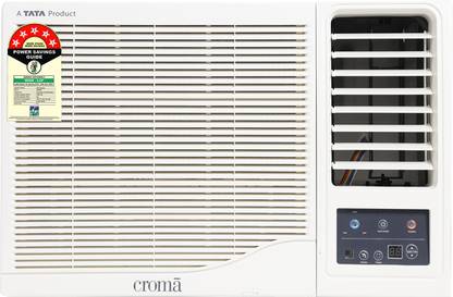 Croma 1 Ton 5 Star Window R-32 Green Refrigerent, Dust Filter AC  - White