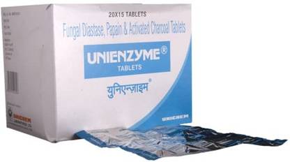 Unienzyme Fungal diastase,Papain and activated charcoal Tablets