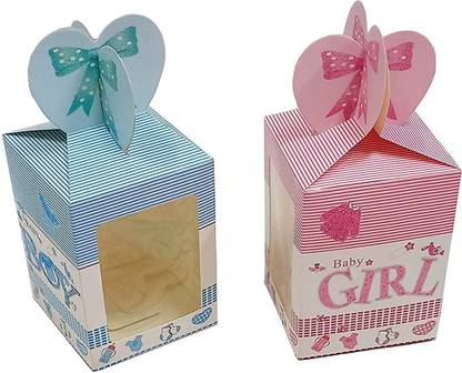 PRANSUNITA Gift Packaging Paper Boxes, Baby Shower Design Used for Return Gifts Packing