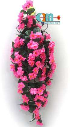 OM COLLECTIONS Artificial Creepers hanging flower Pink Daisy Artificial Flower  with Pot
