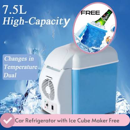 Zouli 7.5L Portable Mini Car Refrigerator 12v mini refrigerator for car small fridge Portable cold and hot fridge with Ice Cube Maker 7.5 L Car Refrigerator