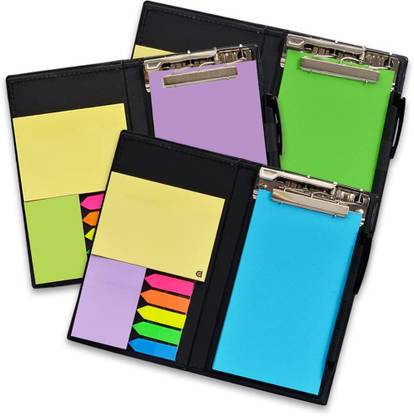 Flipkart SmartBuy Notepad Memo Holder Desk Organizer with sticky Notes Gift Set with Pen Pocket-size Memo Pad UN RULED 50 Pages