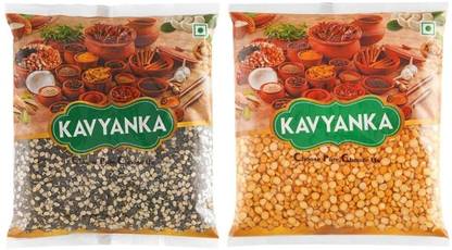 Kavyanka Fresh Urad Chhilka Dal 500g and Chana Dal 500g, Split Unpolished Combo, 1kg Combo
