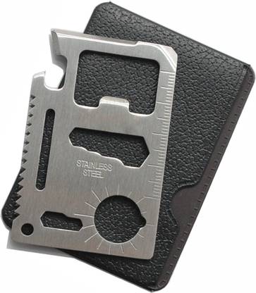DSTECHBAR Card Tool 11 in 1 Pocket Tool Emergency Survival Tool Camping Pocket Tool Can Opener, Survival Knife
