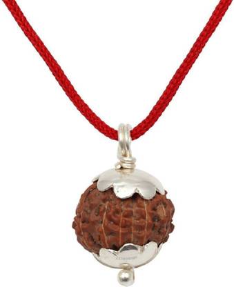 Senroar 10 Mukhi Rudraksha / Ten Face Silver Wood Pendant
