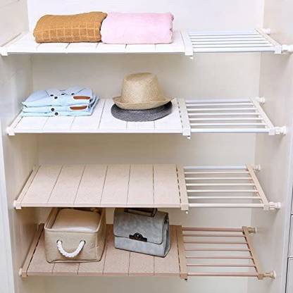 HEXA GOLD Adjustable Shelf Storage Rack Space Saver Expandable Racks Kitchen Cupboard Plastic Wall Shelf