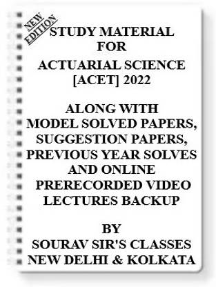 Study Material For Actuarial Science [acet] 2022 [pack Of 5 Books] With Model Question Papers + Topicwise Analysis + Mcq Questions+ Special Practice Set