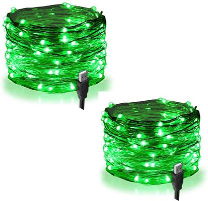 RAAGMANSAA 50 LEDs 5 m Green Steady String Rice Lights