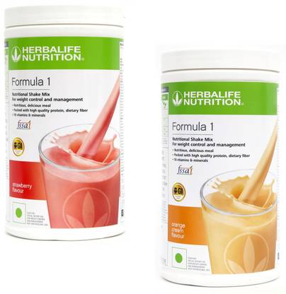 HERBALIFE Formula 1 Protein Shake Strawberry + Orange Cream Plant-Based Protein