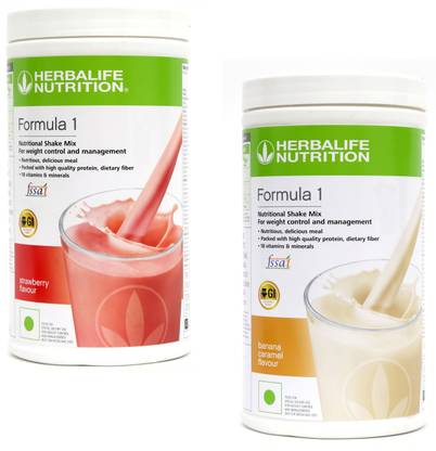 HERBALIFE Formula 1 Protein Shake Strawberry + Banana Caramel Plant-Based Protein