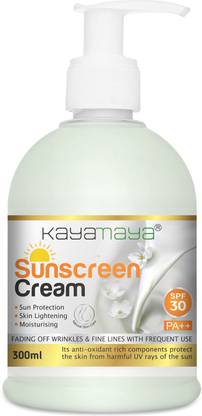 Kayamaya Sunscreen - SPF 50 PA++ Sunscreen Cream SPF30 PA++ for Complete Sun Protection