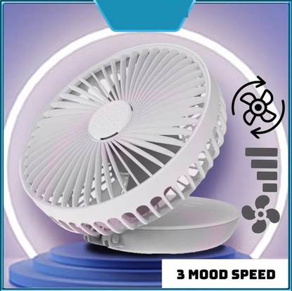 Sampri USB Table Fans Folding Rechargeable Fan LED Light And Multifunction Rechargeable Table Fan You Can Also use Directly Fan Power Bank[ DC]Desk Fan USB USB Fan, Rechargeable Fan