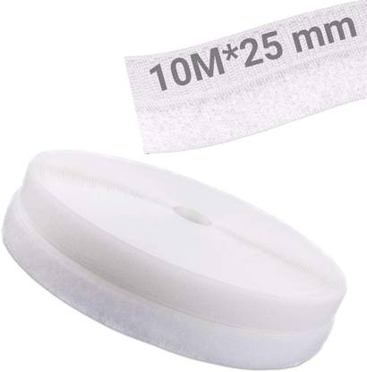 TurtleGrip Non-Adhesive Hook Tape & Non-Adhesive Loop Tape (10M*25MM) No Glue on Backside Stick-on Velcro
