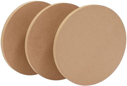 Whittlewud Brown 3 Pcs Round Circle Pine Size 20 Inch MDF Wood Unfinished Round Wood Slices