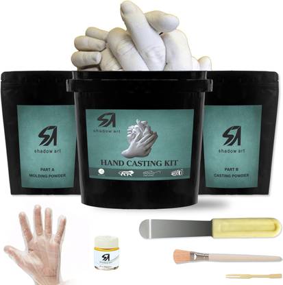 Shadow Art 3D Couple Holding Hand Casting Kit for Casts Moulding Sculpture, Impression Kit