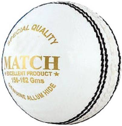सस Sports Leather Match Cricket Ball White (4Part) क्रिकेट लेदर बॉल