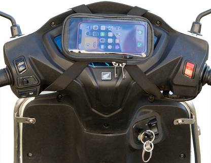 Yumin Mobile Holder Pouch Bag For Activa Jupiter All Scooter Scooty 7 Inches (Grey) Bike Mobile Holder