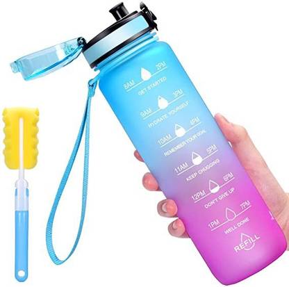 Lexmyne Water Bottle with Time Markings, Premium 1 Litre Sports Water Bottle 1000 ml Bottle