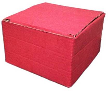 MM WILL CARE Corrugated Cardboard Red color Corrugated Box 4X4X2 Inch, Set of 10 pcs Packaging Box