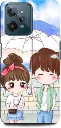 ORBIQE Back Cover for Realme C31 GIRL BOY LOVE, ANIME, SWEET COUPLE, TOGETHER, COUPLE KISS