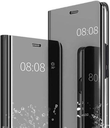 Coverfixer Flip Cover for OnePlus 5T mobile clear view plating stand mirror Flip Cover
