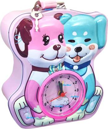 FunBlast Coin Box for Kids with Clock, Cartoon Money Bank Piggy Saving Box Return Gift Coin Bank