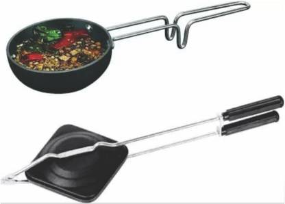 CrossPan Trendy Non Stick 2pc (Sandwich Toaster & Tadka Hard Anodised Pan) कुकवेयर सेट